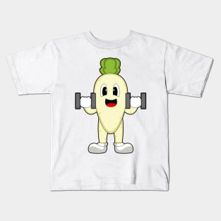 Radish Bodybuilding Dumbbell Kids T-Shirt